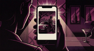 profile of a man leaning on his car