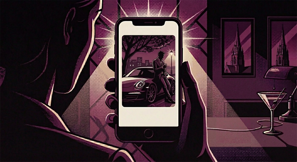 profile of a man leaning on his car