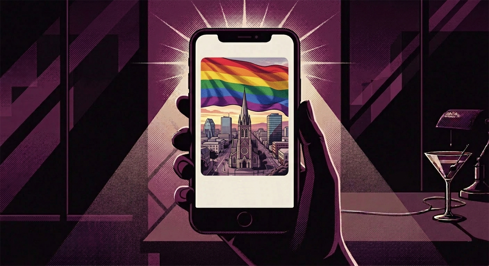 pride flag over christchurch