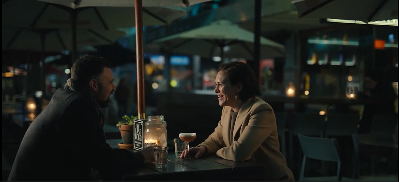 man and woman on a date