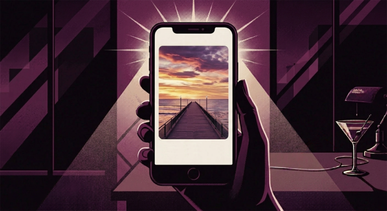 woman's profile photo of a sunset